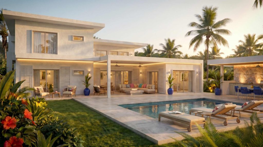 Villa à étage 4 CHB avec piscine Trou aux Biches